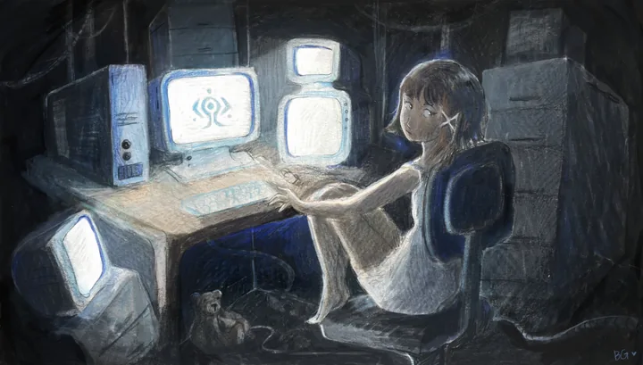 Lain fan art by Brianne Garofalo